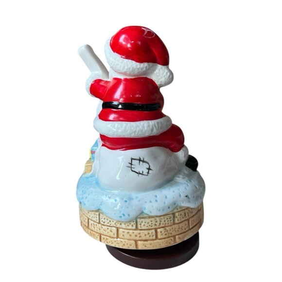 Vintage Christmas Santa Claus Musical Revolving Cello Jingle Bells 7”x5” READ - Picture 4 of 10